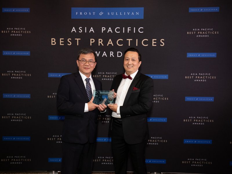 中華電信首獲Frost & Sullivan頒發亞太新興市場最佳電信業者獎。（廠商提供）