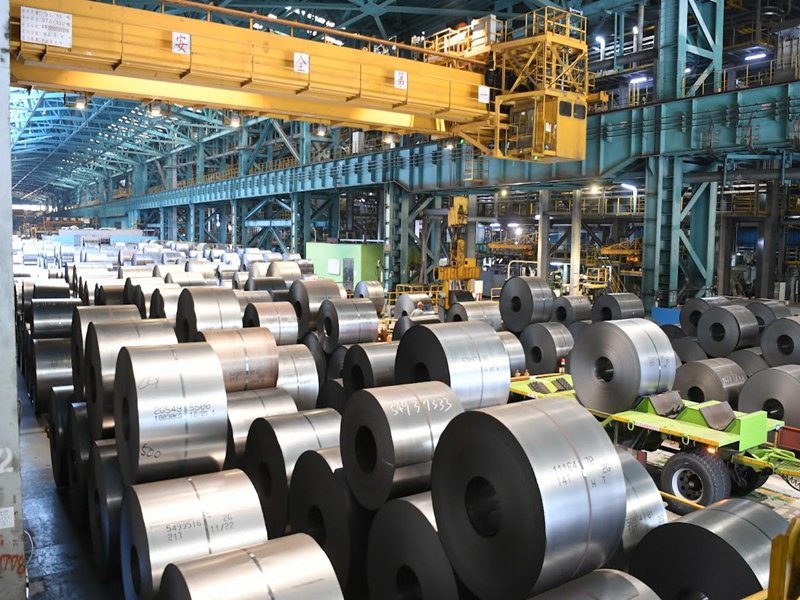 中鋼完成軋鋼三廠第二熱浸鍍鋅智慧製造產線建置。（中鋼提供）
