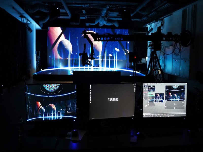 工研院整合逾15家臺廠打造「LED次世代虛擬攝影棚」 新生代男團新歌MV元宇宙級呈現。（工研院提供）