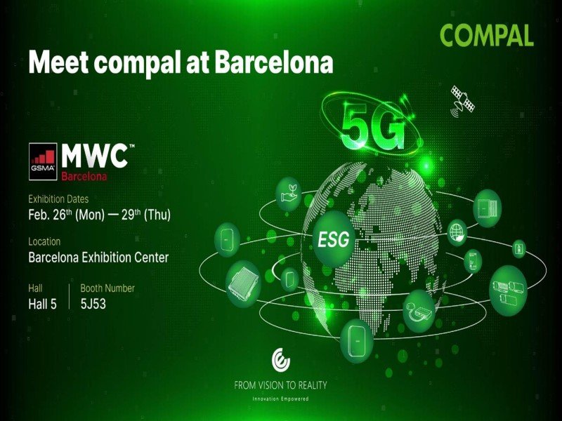 仁寶MWC展示B5G衛星通訊解決方案 啟航ESG永續智慧科技時代。（仁寶提供）