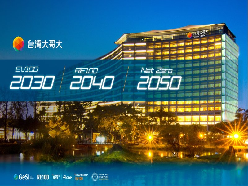 台灣大哥大第8度入選「臺灣永續指數」 布局RE100、EV100 提升用戶價值 擴大綠色資通訊生態系。(台灣大提供)