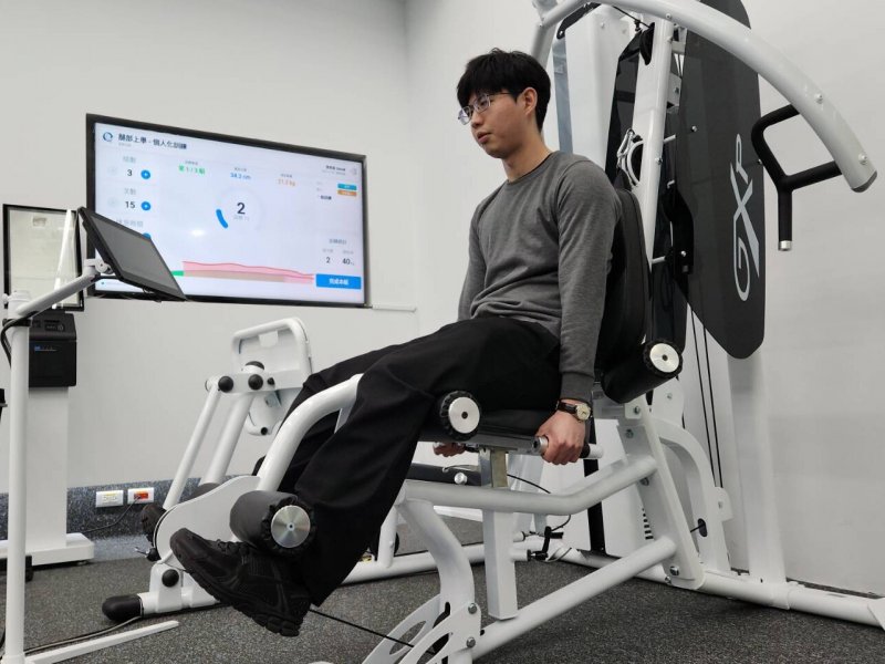 明基三豐首度亮相AI智慧復健整合系統 推動AI精準復健領域。（明基三豐提供）