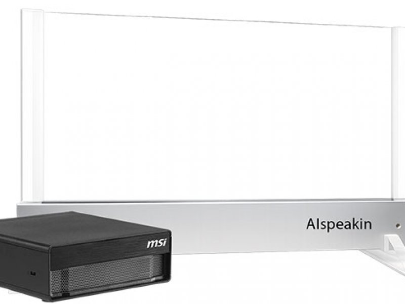 微星EdgeXpert AI超級電腦+環球睿視AIspeakin 打造語音 AI 邊緣運算解決方案。（微星提供）