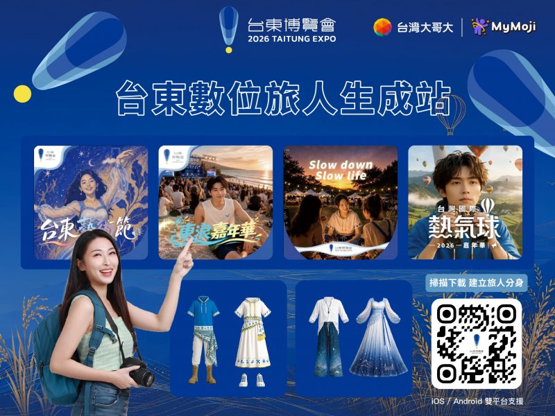 台灣大MyMoji進駐台東博覽會打造數位旅人。(台灣大提供)