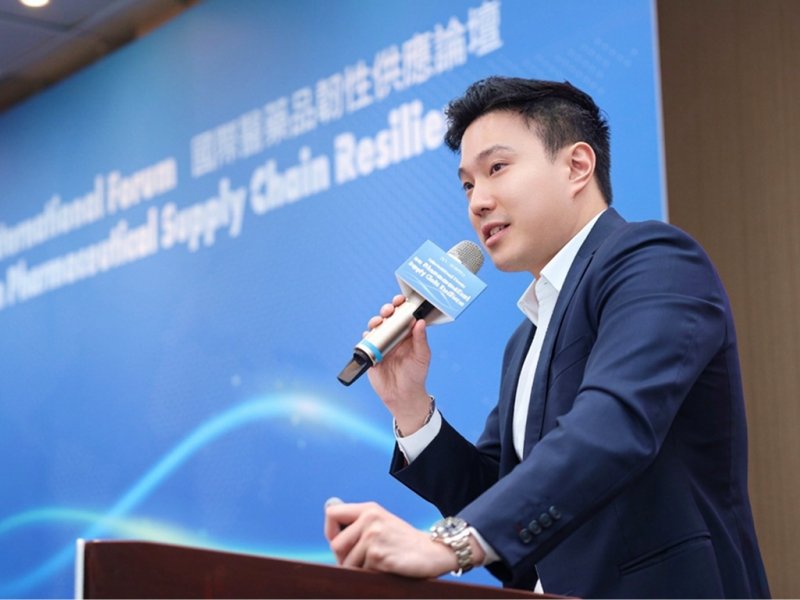 中化控股受邀出席「國際醫藥品韌性供應論壇」執行長暨總經理王厚凱分享醫藥供應鏈韌性之全球與台灣市場策略。（中化提供）