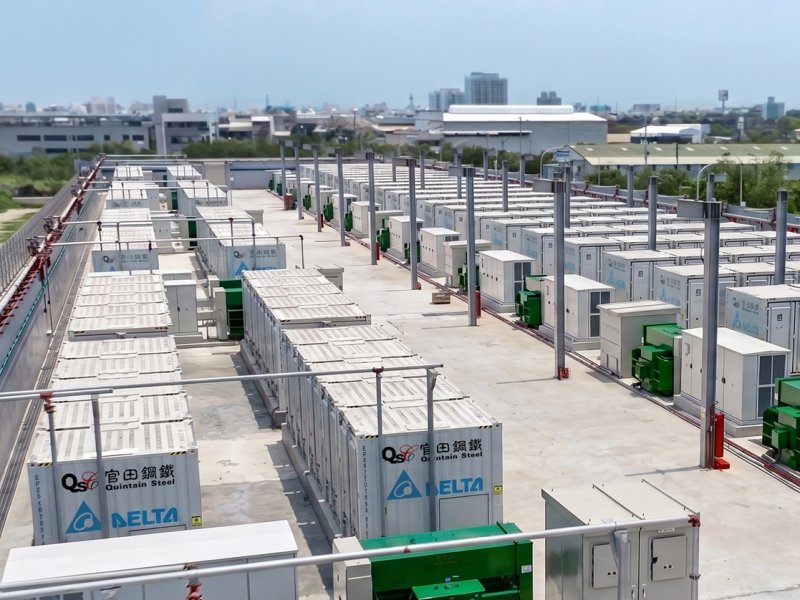 台達攜手官田鋼鐵打造80MW大型儲能系統 正式併網啟用強化南台灣電網韌性。(台達提供)